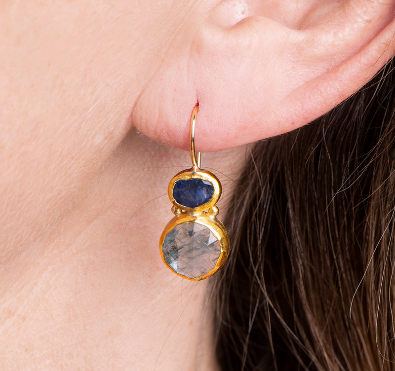 Nava Zahavi Blue Fountain Earrings