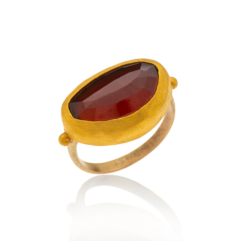 Nava Zahavi Yellow Gold Hessonite Ring