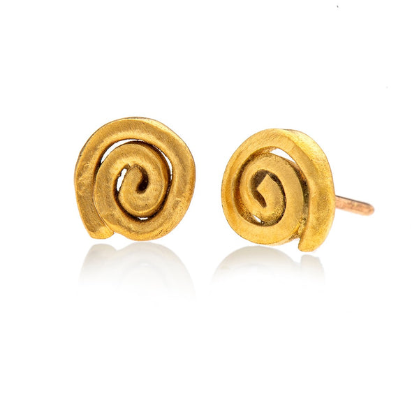 Nava Zahavi Spiral Gold Earrings