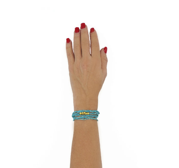 Nava Zahavi 22K Yellow Gold and Turquoise Bracelet