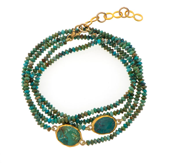 Nava Zahavi Yellow Gold Turquoise Bracelet