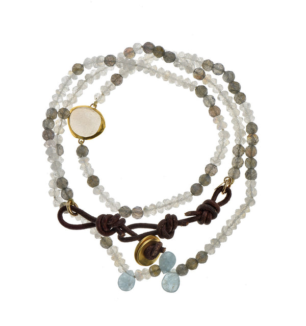 Nava Zahavi Yellow Gold Moonstone Best Friends Bracelet