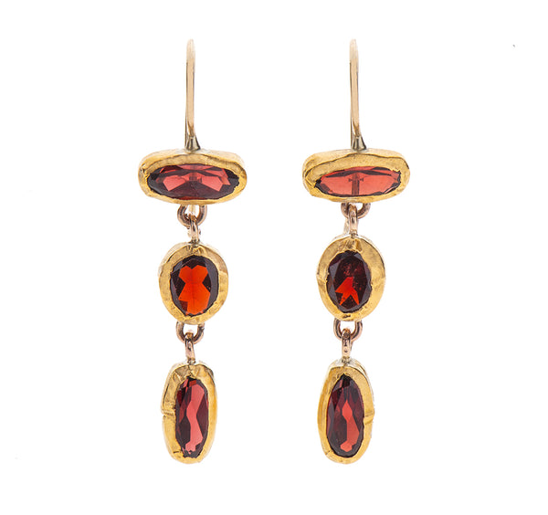 Nava Zahavi Dangle Garnet Earrings