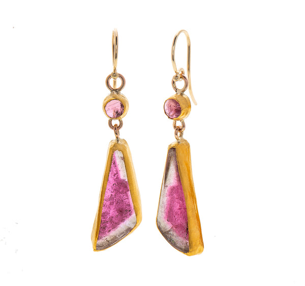 Nava Zahavi Yellow Gold Astonishing Tourmaline Earrings