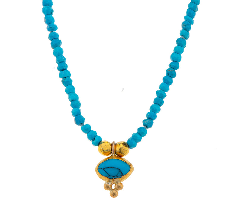 Nava Zahavi Yellow Gold Blissful Turquoise Necklace