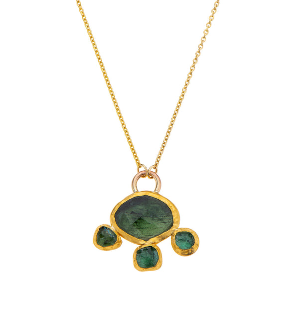 Nava Zahavi Green Clover Necklace