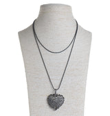 Nava Zahavi Silver and Diamonds Heart Breaker Necklace