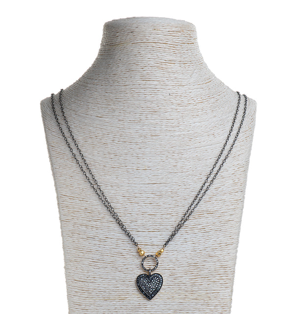 Nava Zahavi Sterling and Diamonds Forever Friends Necklace