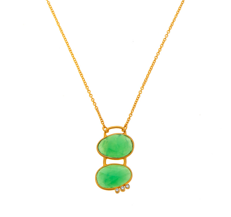 Nava Zahavi Double Green Necklace